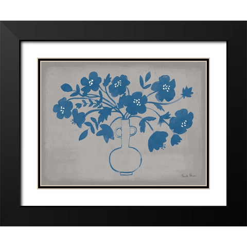 Modern Vallarta Blue I Black Modern Wood Framed Art Print with Double Matting by Zaman, Farida