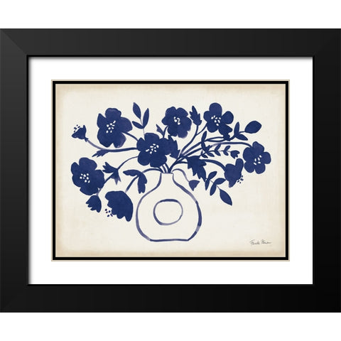 Modern Sodalite Blue II Black Modern Wood Framed Art Print with Double Matting by Zaman, Farida