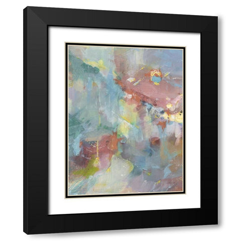 Quasar II Rose Black Modern Wood Framed Art Print with Double Matting by Nai, Danhui