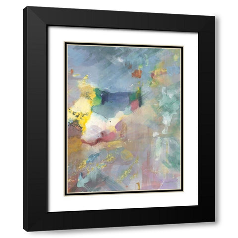 Quasar III Rose Black Modern Wood Framed Art Print with Double Matting by Nai, Danhui