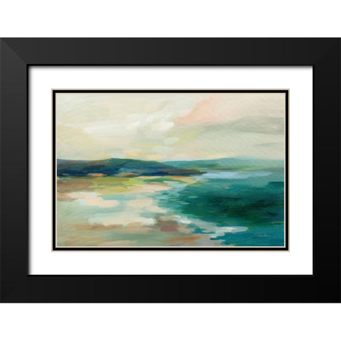 Pastel Lake Black Modern Wood Framed Art Print with Double Matting by Vassileva, Silvia