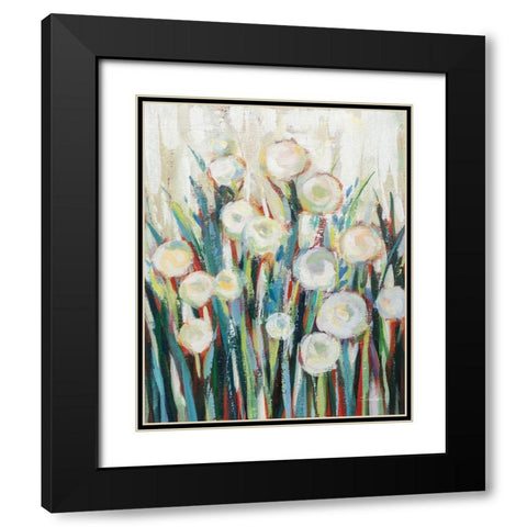 Sprinkled White Flowers I Black Modern Wood Framed Art Print with Double Matting by Vassileva, Silvia