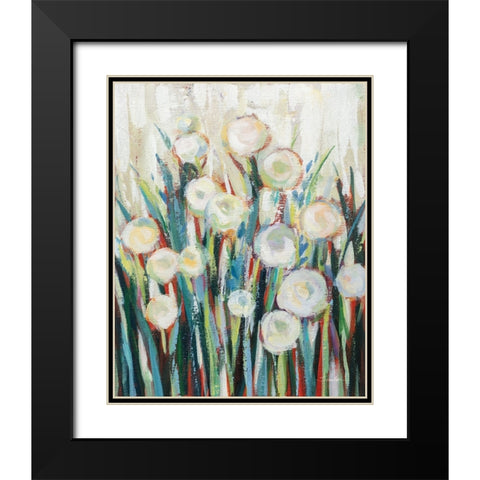 Sprinkled White Flowers I Black Modern Wood Framed Art Print with Double Matting by Vassileva, Silvia
