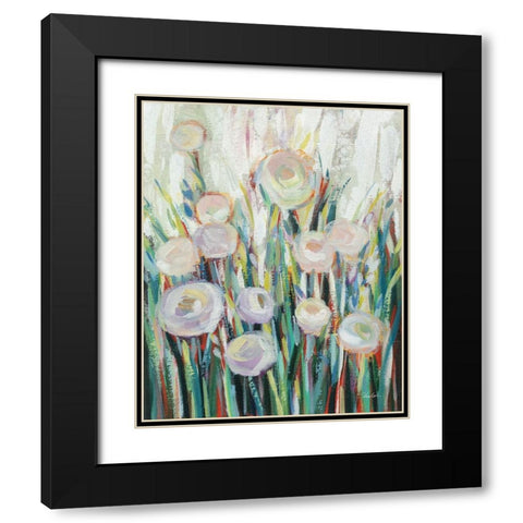 Sprinkled White Flowers II Black Modern Wood Framed Art Print with Double Matting by Vassileva, Silvia