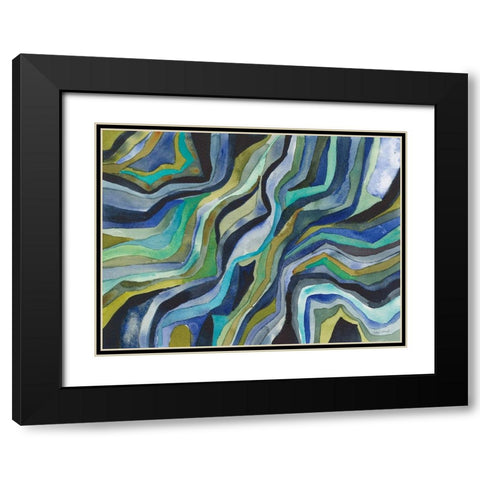 Flow Black Modern Wood Framed Art Print with Double Matting by Warrick, Cheryl