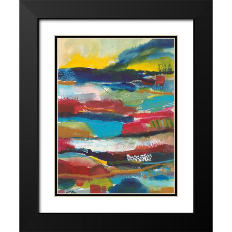 Nocturne II Black Modern Wood Framed Art Print with Double Matting by Warrick, Cheryl