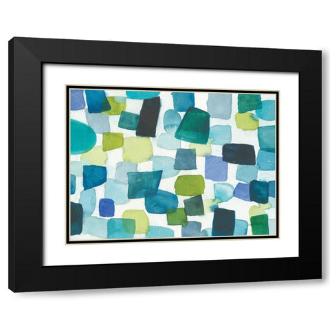 Toggle Blocks Black Modern Wood Framed Art Print with Double Matting by Warrick, Cheryl