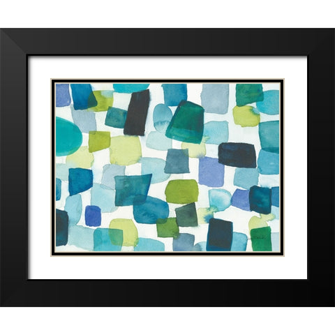 Toggle Blocks Black Modern Wood Framed Art Print with Double Matting by Warrick, Cheryl