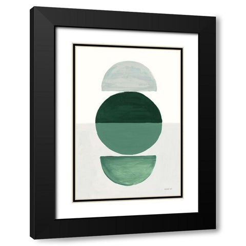 In Between I Green Black Modern Wood Framed Art Print with Double Matting by Nai, Danhui