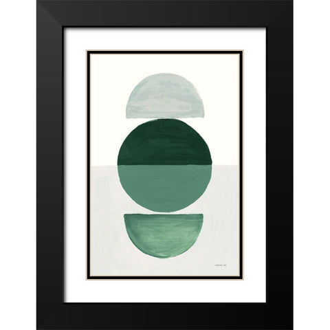 In Between I Green Black Modern Wood Framed Art Print with Double Matting by Nai, Danhui