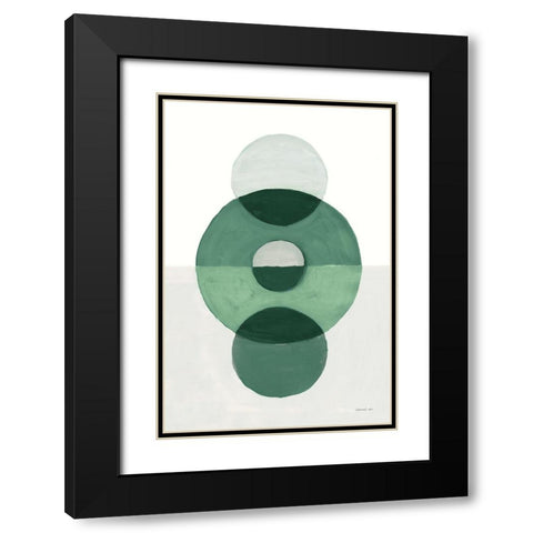 In Between II Green Black Modern Wood Framed Art Print with Double Matting by Nai, Danhui