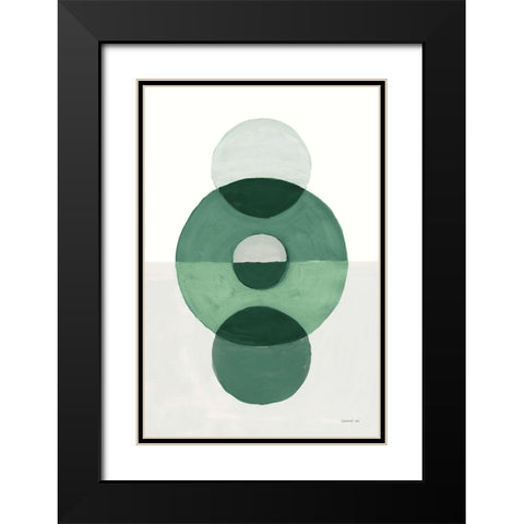 In Between II Green Black Modern Wood Framed Art Print with Double Matting by Nai, Danhui