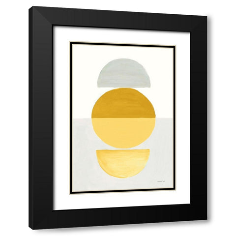 In Between I Yellow Black Modern Wood Framed Art Print with Double Matting by Nai, Danhui