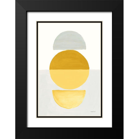 In Between I Yellow Black Modern Wood Framed Art Print with Double Matting by Nai, Danhui