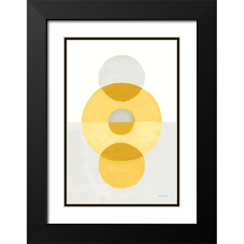 In Between II Yellow Black Modern Wood Framed Art Print with Double Matting by Nai, Danhui