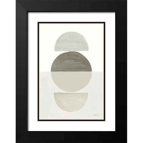 In Between I Neutral Black Modern Wood Framed Art Print with Double Matting by Nai, Danhui