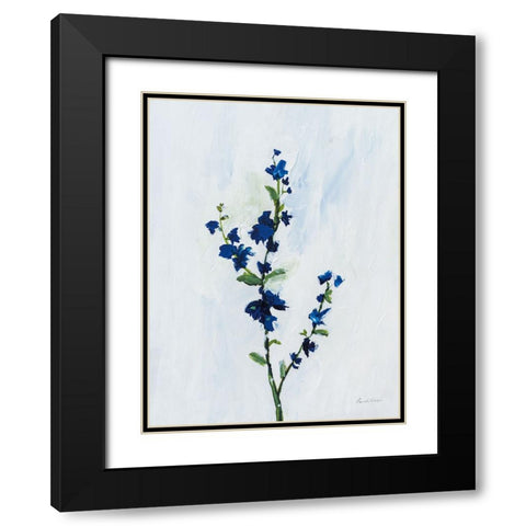 Blue Stems I Black Modern Wood Framed Art Print with Double Matting by Munger, Pamela