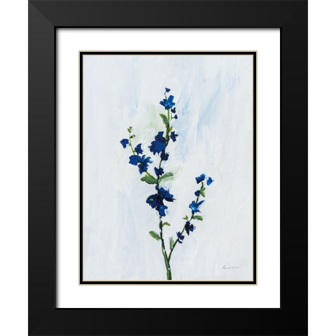 Blue Stems I Black Modern Wood Framed Art Print with Double Matting by Munger, Pamela