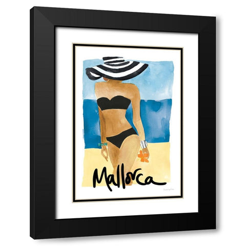Mallorca Girl Black Modern Wood Framed Art Print with Double Matting by Charro, Mercedes Lopez
