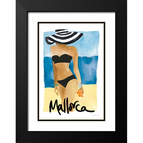 Mallorca Girl Black Modern Wood Framed Art Print with Double Matting by Charro, Mercedes Lopez