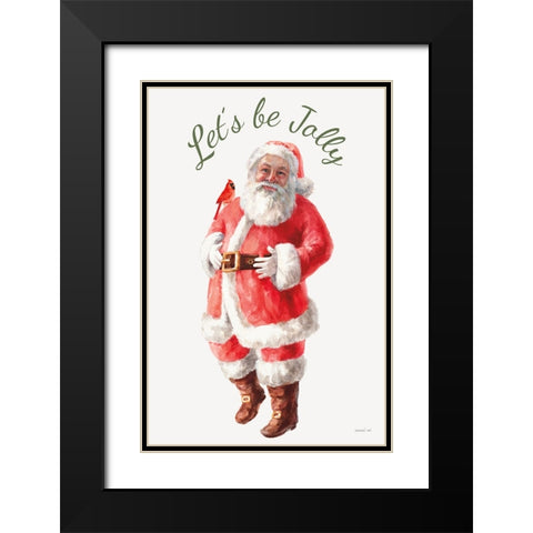 Jolly Santa Black Modern Wood Framed Art Print with Double Matting by Nai, Danhui