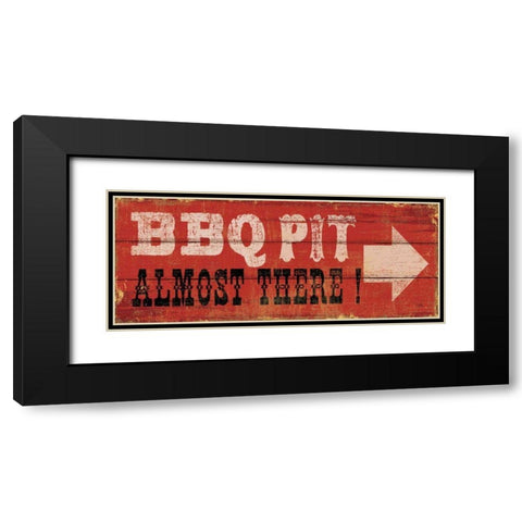 BBQ Pit Black Modern Wood Framed Art Print with Double Matting by Pela Studio