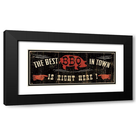 The Best BBQ in Town Black Modern Wood Framed Art Print with Double Matting by Pela Studio