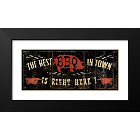 The Best BBQ in Town Black Modern Wood Framed Art Print with Double Matting by Pela Studio