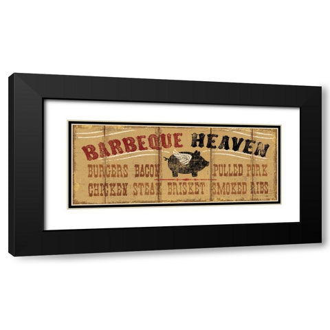 Barbeque Heaven Black Modern Wood Framed Art Print with Double Matting by Pela Studio