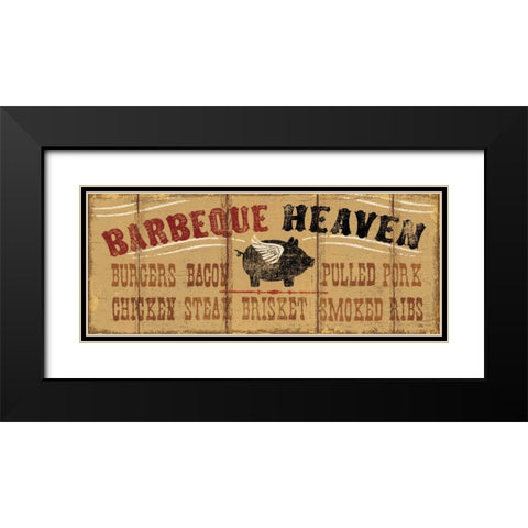 Barbeque Heaven Black Modern Wood Framed Art Print with Double Matting by Pela Studio