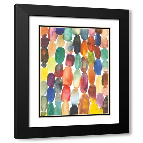 Orbs I Black Modern Wood Framed Art Print with Double Matting by Warrick, Cheryl