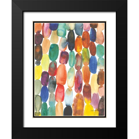 Orbs I Black Modern Wood Framed Art Print with Double Matting by Warrick, Cheryl