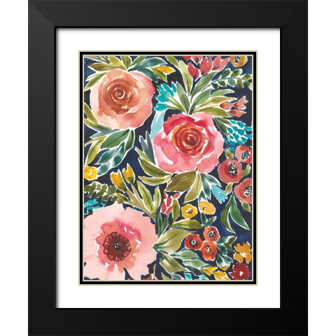 Flower Patch II Black Modern Wood Framed Art Print with Double Matting by Warrick, Cheryl