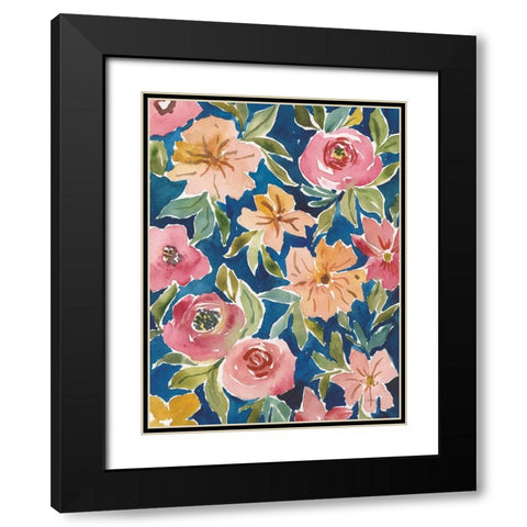 Flower Patch V Black Modern Wood Framed Art Print with Double Matting by Warrick, Cheryl