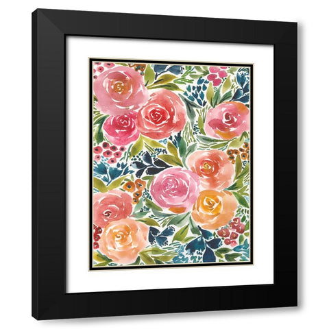 Garden Bliss III Black Modern Wood Framed Art Print with Double Matting by Warrick, Cheryl