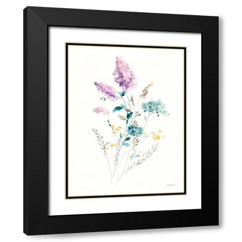 Lilac Season II Black Modern Wood Framed Art Print with Double Matting by Nai, Danhui