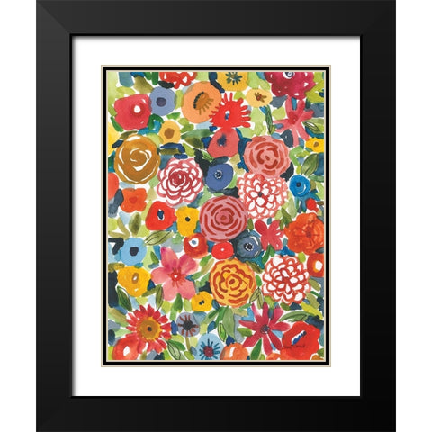 Petal Play I Black Modern Wood Framed Art Print with Double Matting by Warrick, Cheryl