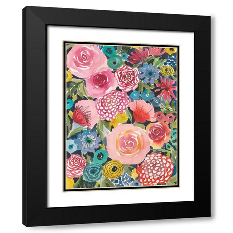Petal Play IV Black Modern Wood Framed Art Print with Double Matting by Warrick, Cheryl