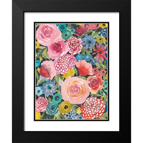 Petal Play IV Black Modern Wood Framed Art Print with Double Matting by Warrick, Cheryl