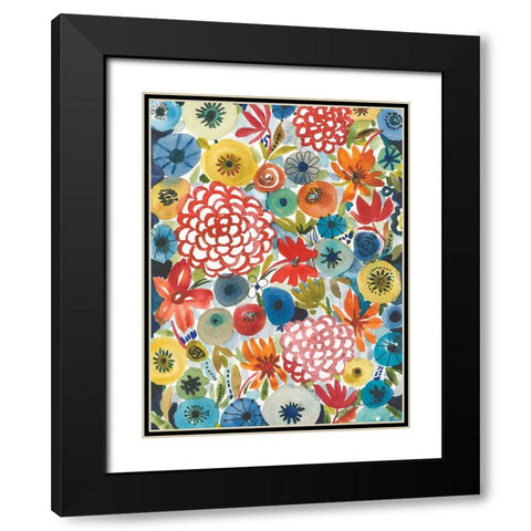 Petal Play VI Black Modern Wood Framed Art Print with Double Matting by Warrick, Cheryl