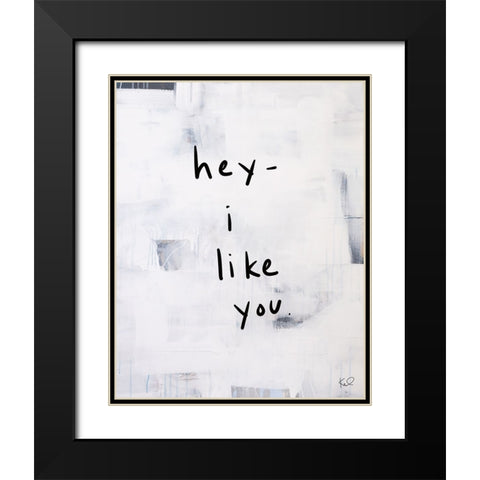Hey I Black Modern Wood Framed Art Print with Double Matting by Youngstrom, Kent