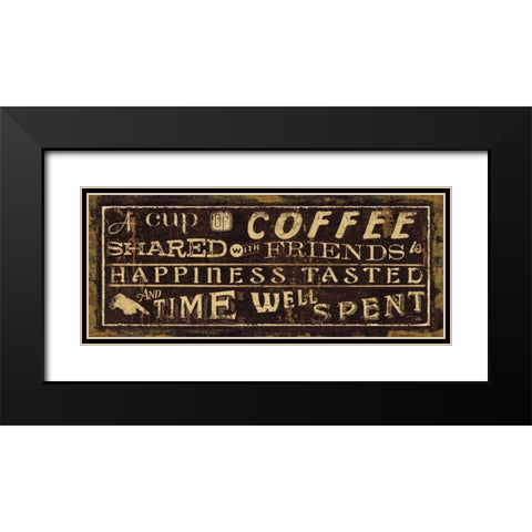 Coffee Quote III Black Modern Wood Framed Art Print with Double Matting by Pela Studio