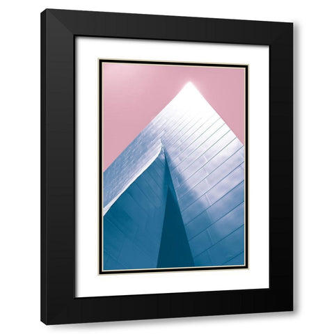 Skyscraper III Bright Black Modern Wood Framed Art Print with Double Matting by Aledanda