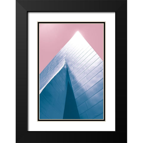 Skyscraper III Bright Black Modern Wood Framed Art Print with Double Matting by Aledanda