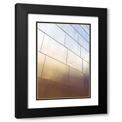 Skyscraper IV Bright Black Modern Wood Framed Art Print with Double Matting by Aledanda
