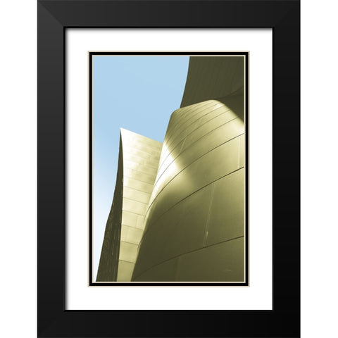 Skyscaper V Bright Black Modern Wood Framed Art Print with Double Matting by Aledanda