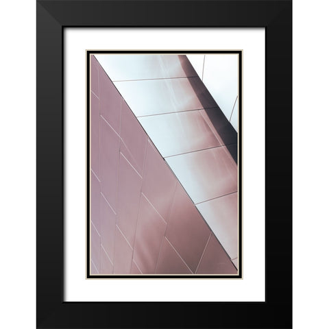 Skyscaper VI Bright Black Modern Wood Framed Art Print with Double Matting by Aledanda