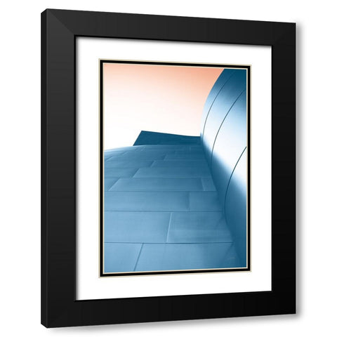 Skyscaper VIII Bright Black Modern Wood Framed Art Print with Double Matting by Aledanda