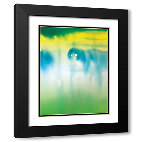 Dip Dye III Bright Black Modern Wood Framed Art Print with Double Matting by Schlabach, Sue