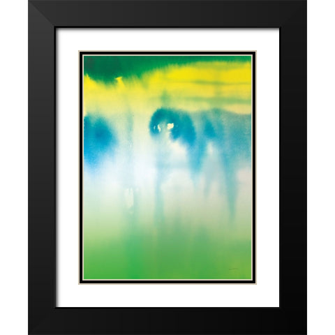 Dip Dye III Bright Black Modern Wood Framed Art Print with Double Matting by Schlabach, Sue